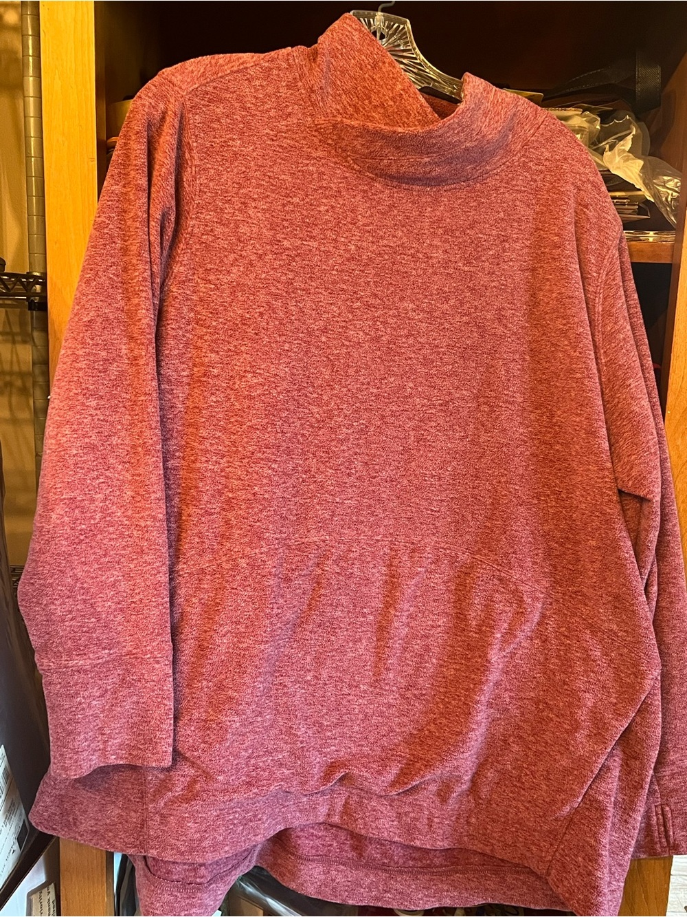 Women’s Heathered Burgundy Mock Neck Pullover Duluth 2X